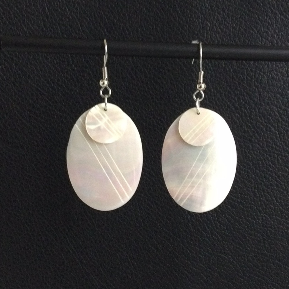 Unique Mother of Pearl Layered Earrings